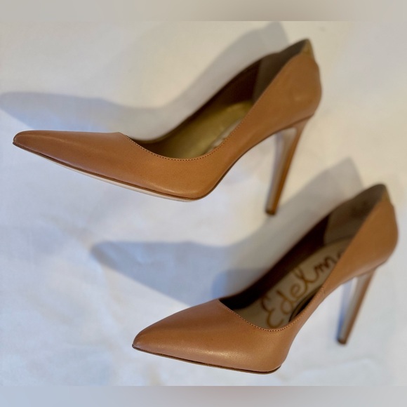Excellent condition Sam Edelman Bea Pump Stiletto in Caramel Tan leather sz 8.5 - Picture 5 of 8